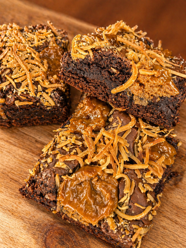 Brownie de doce de leite com coco
